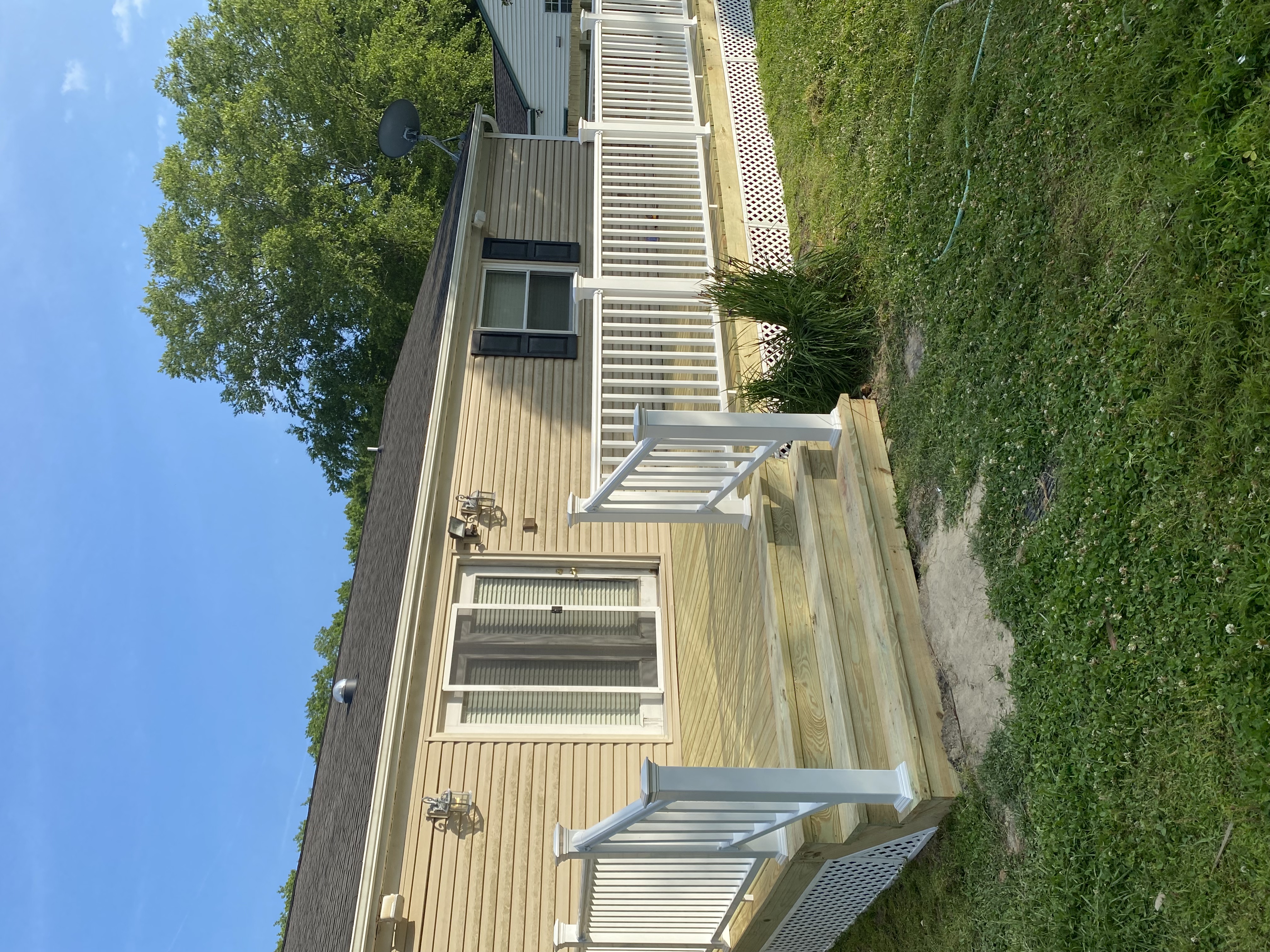 Bathroom remodel — shower with patterned tile floor
